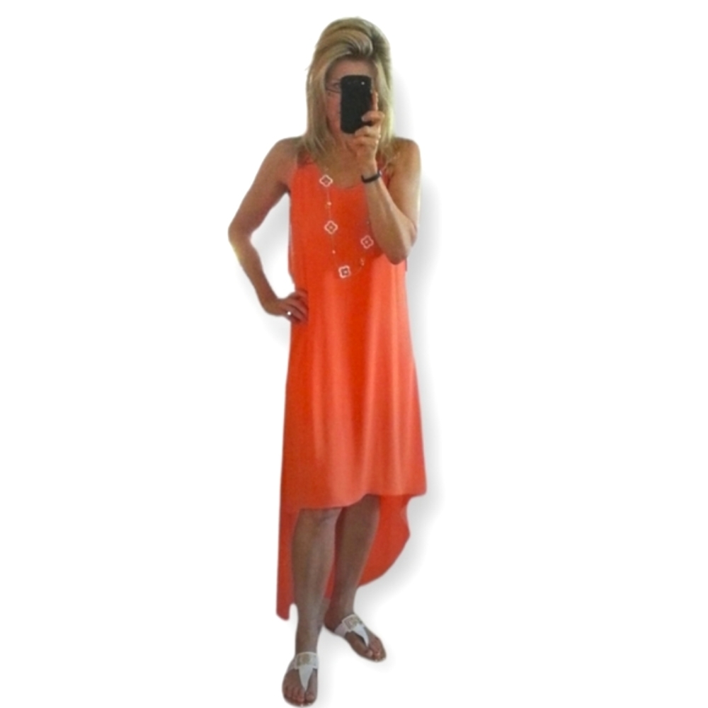 BCBG - Peach orange high low dress - Picture 4 of 7